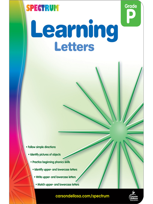Title details for Learning Letters, Grade PK by Spectrum - Available
